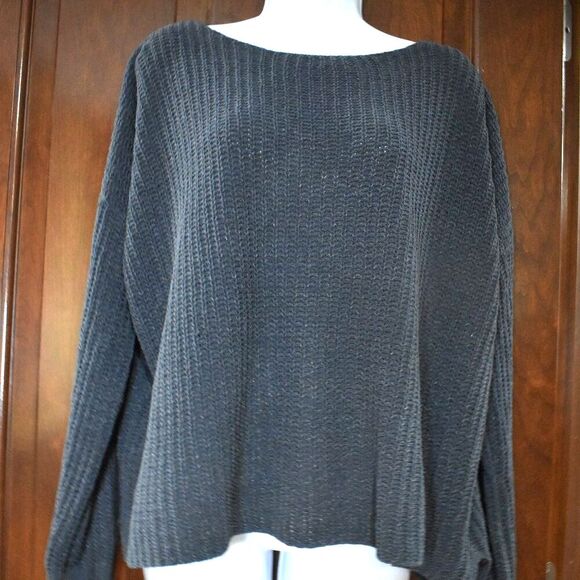 BB Dakota Sweater Womens Size Small Blue Knit Scoop Neck Oversized Pull Over - Picture 6 of 11